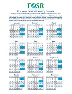 2014 Monitoring Calendar