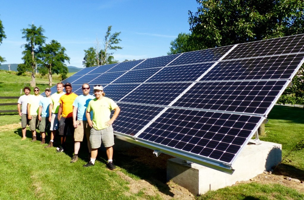 Solar Ground Array at Meadow View with Altenergy Staunton crew